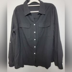 Button-down shirt black xxl